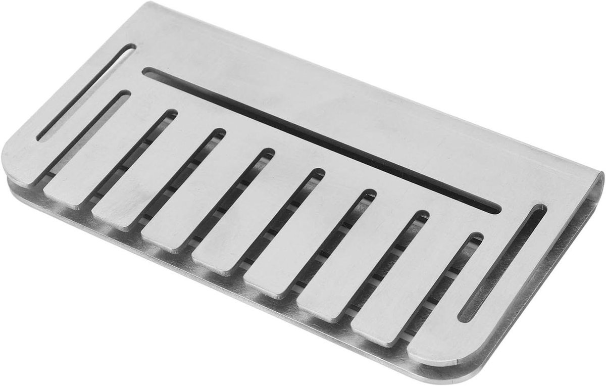 Vetpoort Vanger - Grill Accessoire - Schoon Grillen - Dubbelzijdig Ontwerp - 14x8x3 cm - Zilver
