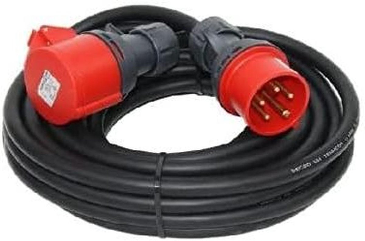 Verlengkabel Krachtstroom - CEE Kabel - Buiten Gebruik - IP44 Waterdicht - 25 Meter - Zwart
