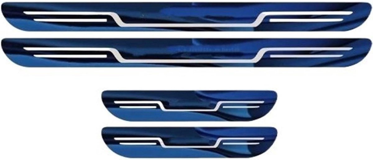 4 stuks roestvrijstalen dorpelbeschermers voor Ford Mustang Mach-E I 2021-2024, bescherming tegen krassen bij het openen en sluiten van de deur,D/Blue