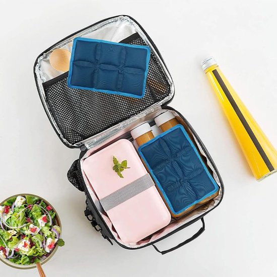 Koelpaketten Lunchtrommel - Herbruikbare Vrieselementen - Vers Houden Voedsel - Lekvrije Constructie - 4 Stuks - Blauw — afbeelding 2