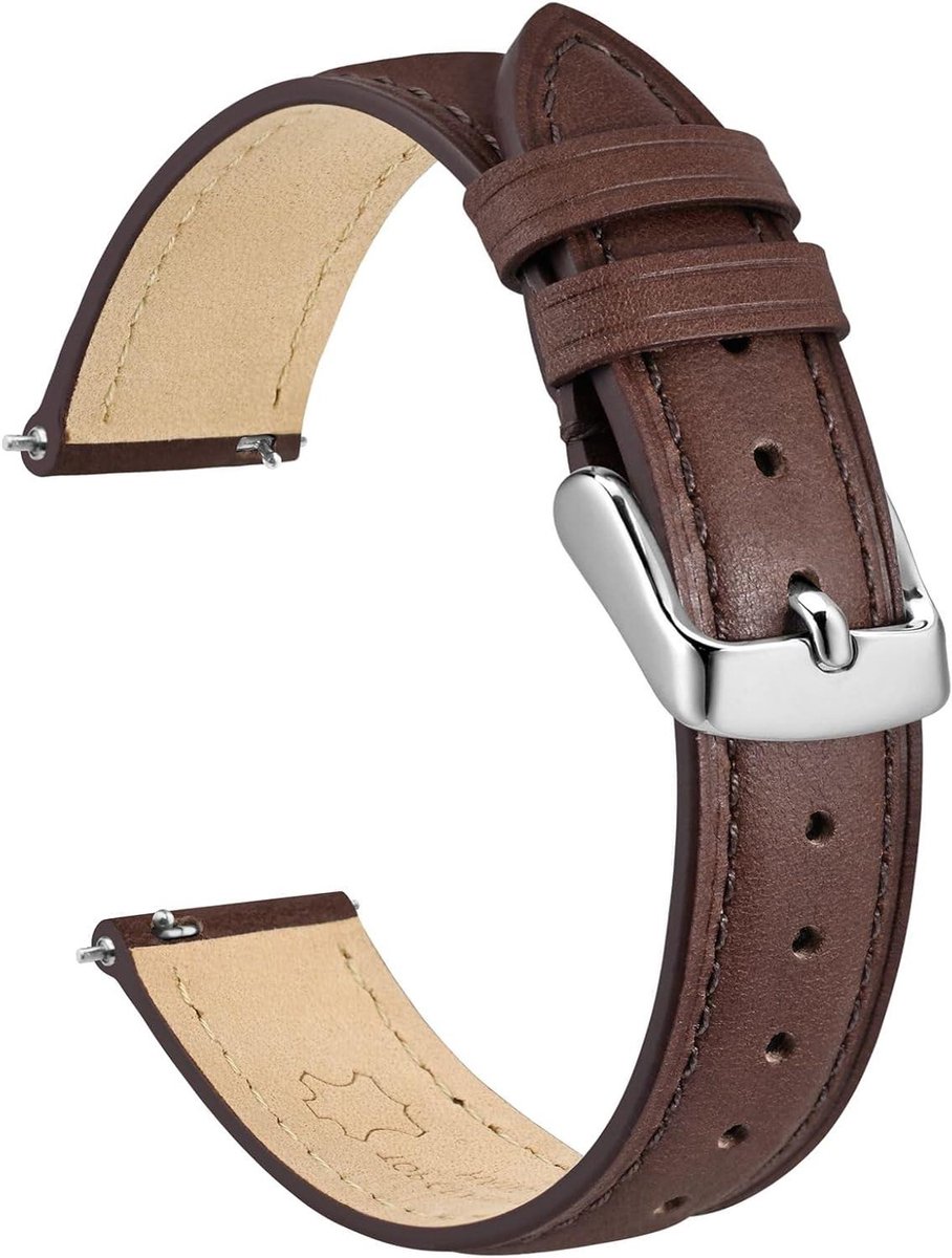 Leren Horlogeband - Bandjes Universeel - Horloge Vervangen - Snelle Verwisseling - 12-20 mm - Zwart