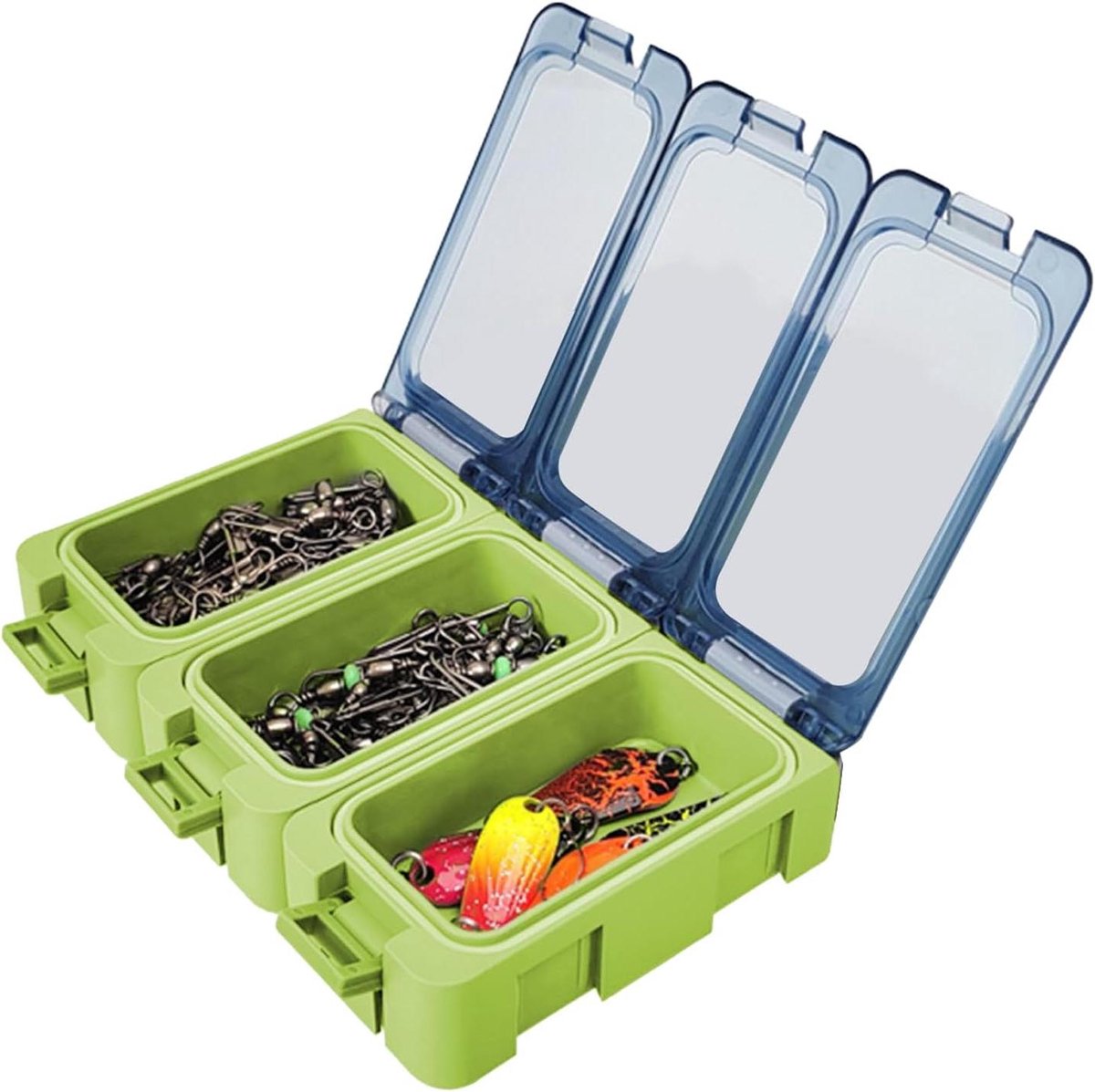 Visgerei Opslag - Aas Organizer - Vissen en Hobby - Oplichtend in Donker - 3 Stuks - Groen