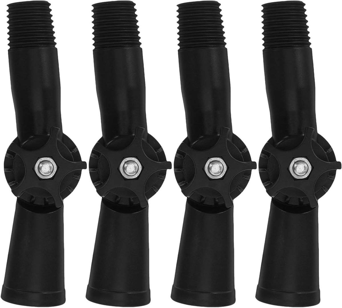 Draaibare Hoekadapters - Verlengsteel Koppeling - Schoonmaakbereik Vergroten - Veelzijdige Schroefdraad Compatibiliteit - 13.5 x 4 cm - Zwart