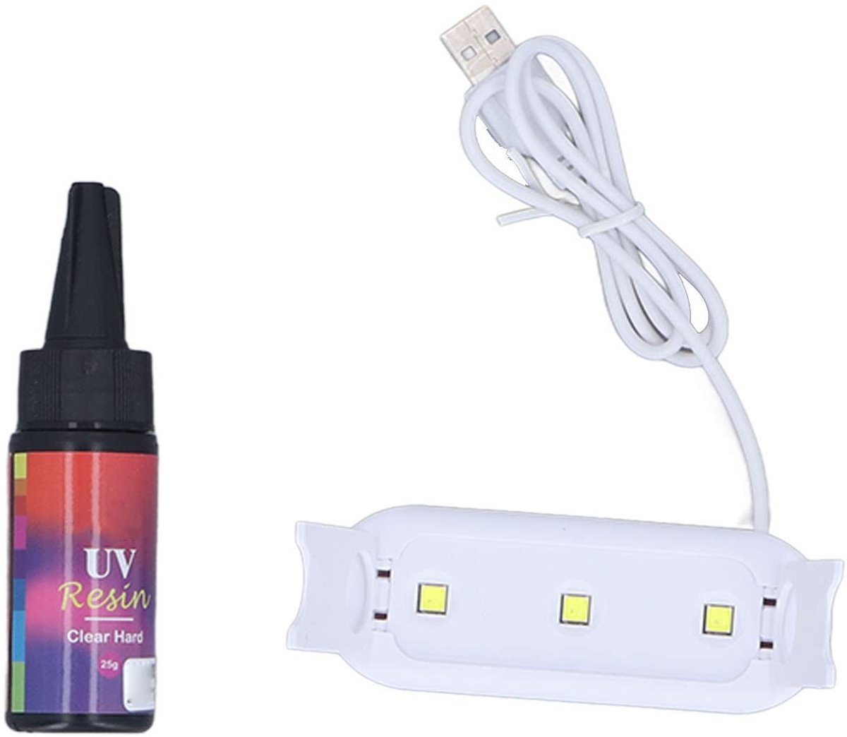 Dailygoody - UV-harsset - UV-lijm - Draagbare uithardingslamp voor handwerk - Rood - Harsstartbenodigdheden - Geschikt voor beginners - Sieraden maken