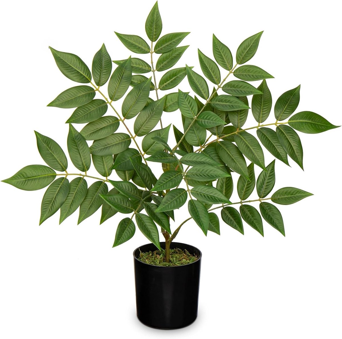 Realistische Kunstplanten van 42 cm met Zwarte Potten voor Decoratie in Huis, Badkamer, Woonkamer en Kantoor - Faux Sumac Takken voor Plantenliefhebbers en Interieurstyling