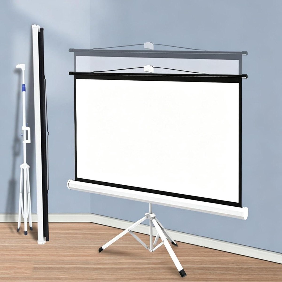 Bioscoopschermen voor projectoren, bioscoopscherm, kreukvrij, intrekbare winst, winst 2,0, voor campingfeesten, thuisbioscoop (60 inch (4:3))