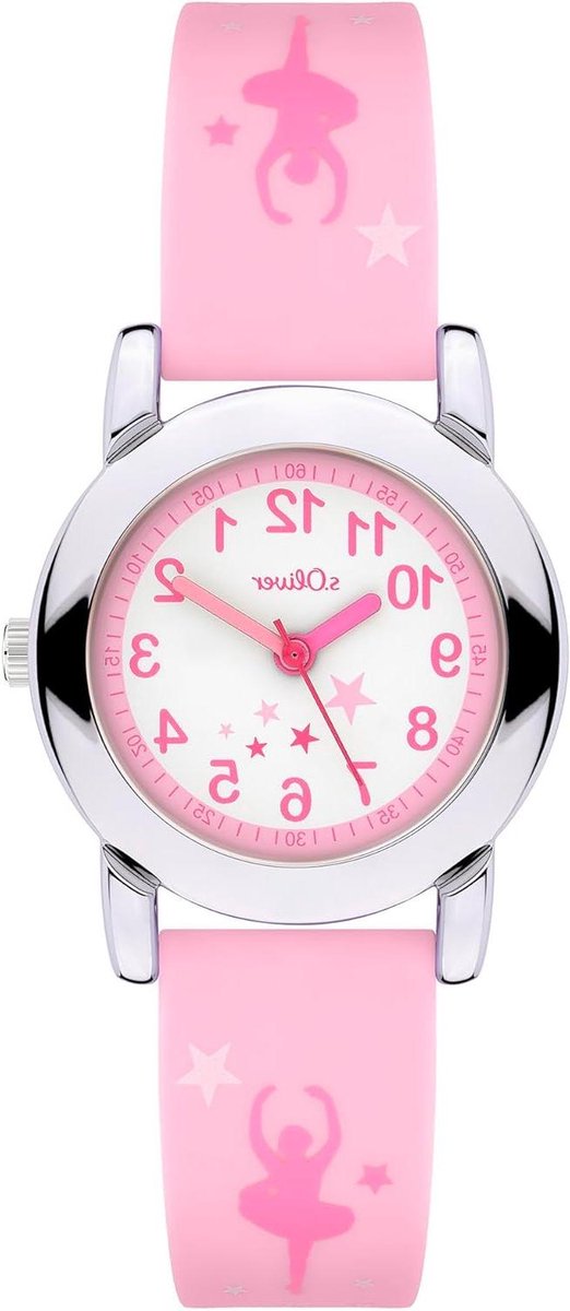 Kinderhorloge rond - Polshorloge analoog - Dagelijks gebruik - Krasbestendig mineraalglas - 27 mm - Zilver