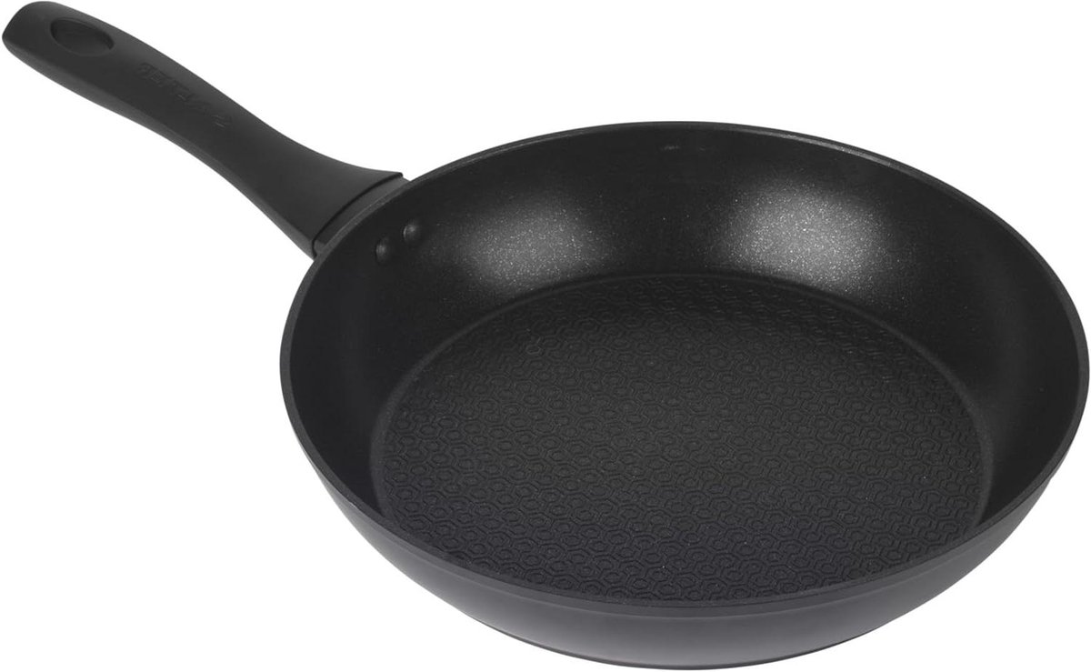 Koekenpan - Koekenpan met anti-aanbaklaag - Dagelijks Koken - Diamant effect oppervlak - 20 cm - Zwart