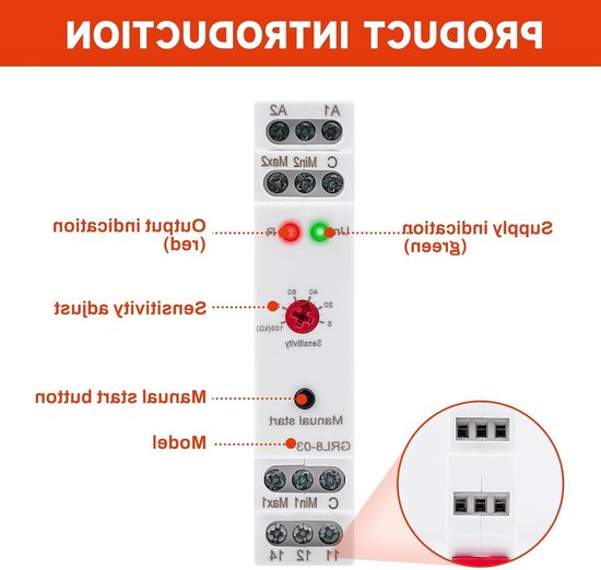 GRL8-03 Vloeistofniveau Controller, Waterniveau Sensor, 10A AC/DC 24V-240V, Vloeistofniveau Relay, Waterniveau Regeling en Timer voor Watertorens en Pompen — afbeelding 5