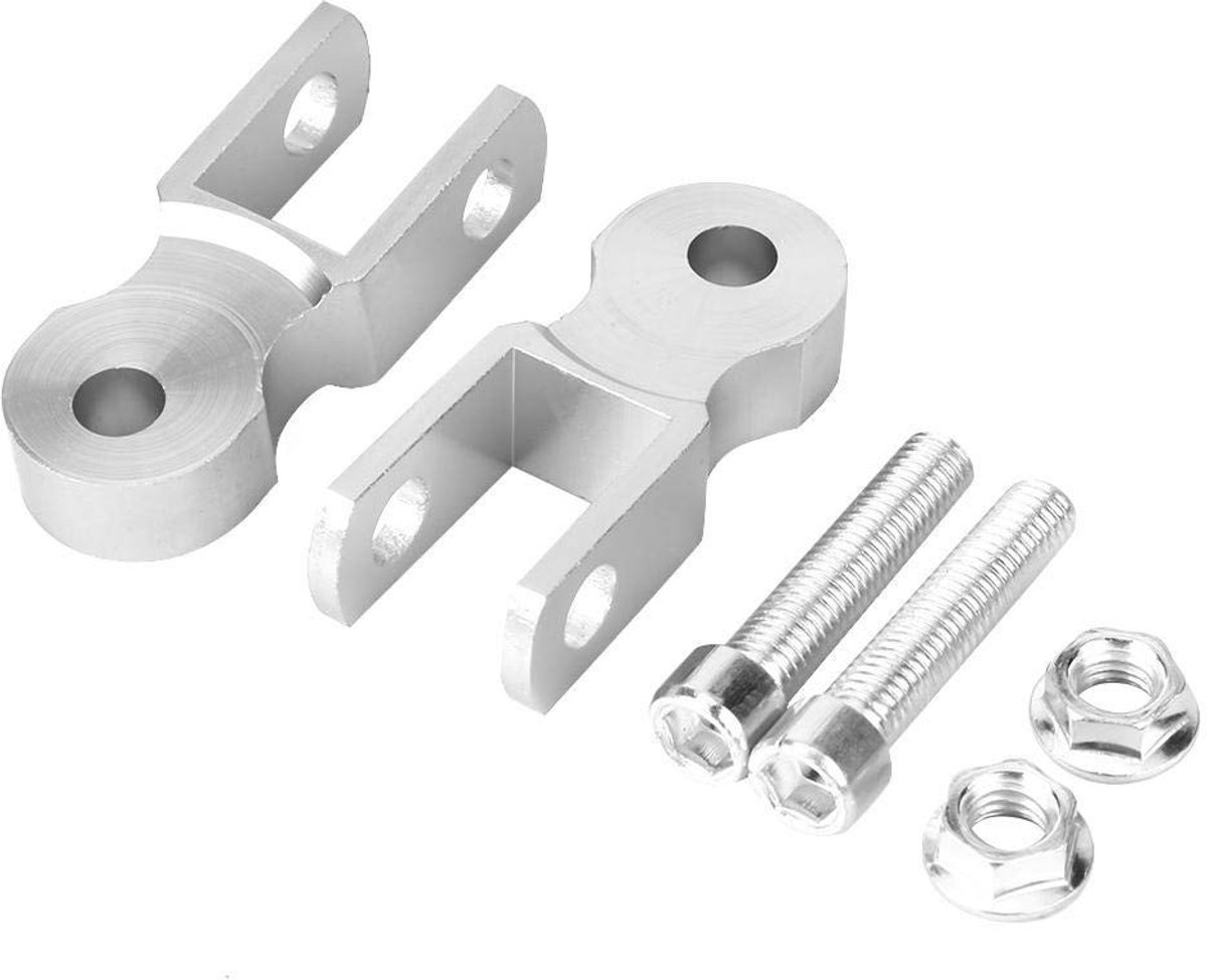 Dailygoody - Achtervering - Verstelbare Riser Pad - Aluminium - 5cm Hoogte - Universeel - Geschikt voor Motorfietsen - Zilver