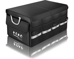 Kofferbaktas - Praktische Kofferbakorganizer met Deksel - Waterdicht en Antislip - Opvouwbaar - Aluminium Handgrepen - Reflecterende Strepen Auto organizer