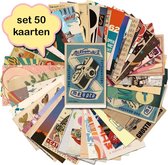 Set de 50 cartes différentes Style Rétro - cartes postales - botanique - karton solide - dos vierge - 15x10 cm