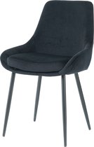 Nuvolix velvet eetkamerstoel - Parijs - eetkamerstoel - velvet stoel - zwart