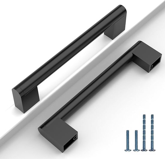 Amerdeco, Handgrepen voor keukenmeubels, gatafstand 96 mm, zwart, handgrepen voor keukenkasten, meubels, 10 stuks, UK0040