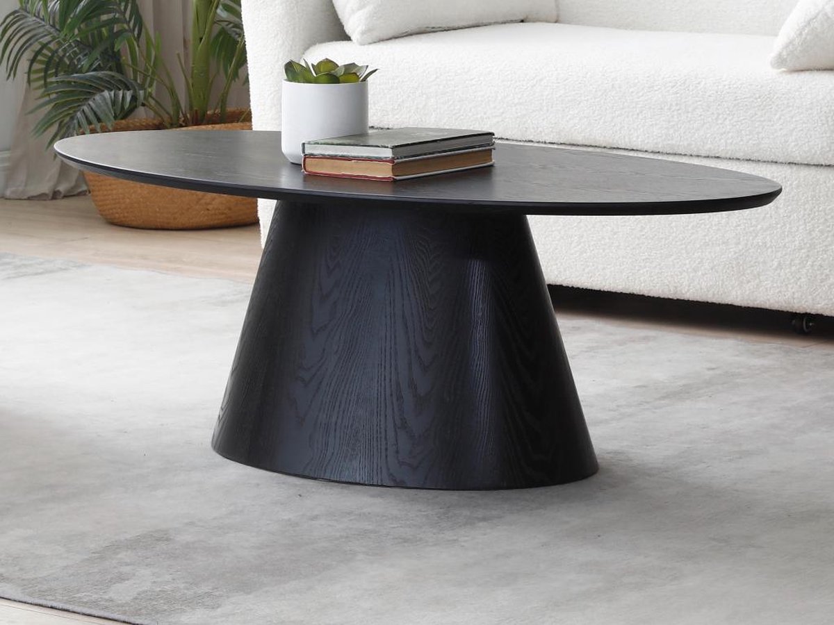 Vente-unique Salontafel in MDF - Zwart - ANTELADA