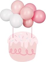 Ballon Cake Topper Roze | meisje | Voor Gender Reveal en Babyshower