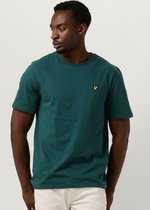 Lyle & Scott Plain T-shirt Polo's & T-shirts Heren - Polo shirt - Donkergroen - Maat XS