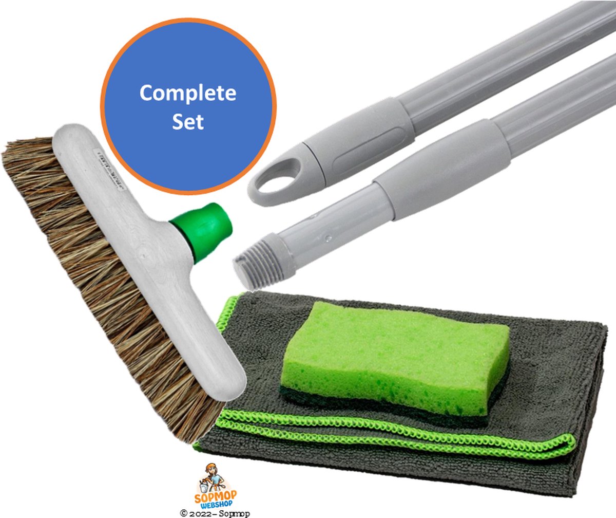 Goedkoopste Luiwagen / Schrobborstel Union Inclusief Telescoopsteel Professionele Microvezeldoek & Heavy Duty Spons