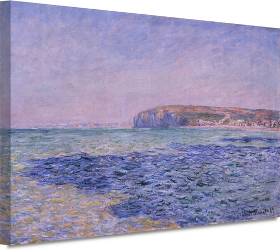 Schaduwen op de zee, De kliffen bij Pourville - Claude Monet schilderij - Zee portret - Schilderijen canvas Natuur - Modern schilderij - Canvas schilderijen - Schilderijen & posters 100x75 cm