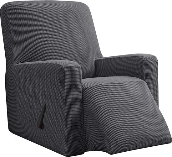 BOUFEIDA 8-delige all-inclusive stoelbekleding, 1-zits relaxstoel stoelbekleding stretchhoes met zakken, stoelbeschermer voor televisiestoel en relaxstoel, anti-slip high stretch met elastische bodem