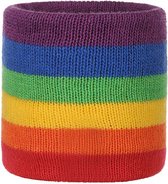 Zweetbandjes pols - Polsbandjes - Pride - Polyester - Regenboog - 2 stuks