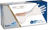 Eurogloves handschoenen - latex - wit - Large - poedervrij- 20 x 100 stuks voordeelverpakking