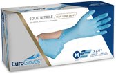 Eurogloves handschoenen - solid nitrile 300 mm - blauw -Medium - poedervrij- 20 x 100 stuks voordeelverpakking