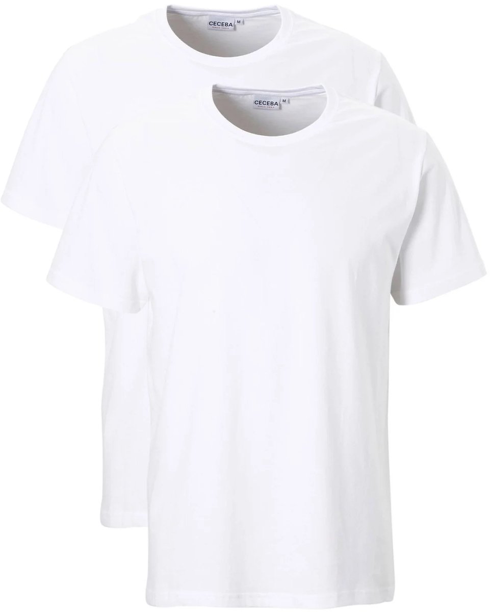 CECEBA Maverick American T-shirt - 2-pack - ronde hals - Wit