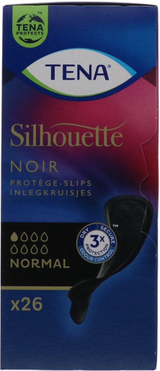 Goedkoopste TENA SILHOUETTE NORMAL NOIR LINER- 10 x 26 stuks voordeelverpakking