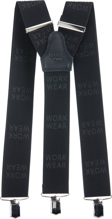 Pierre Mouton Work Wear Bretel - Bretels - Volwassenen - Heren - Blauw - 140cm - 3 brede clips - XL - XXL