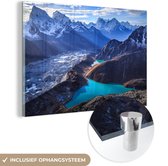 MuchoWow® Glasschilderij 30x20 cm - Schilderij acrylglas - Himalaya landschap Nepal - Foto op glas - Schilderijen