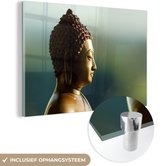 MuchoWow® Glasschilderij 30x20 cm - Schilderij acrylglas - Boeddha beeld fotoprint - Foto op glas - Schilderijen