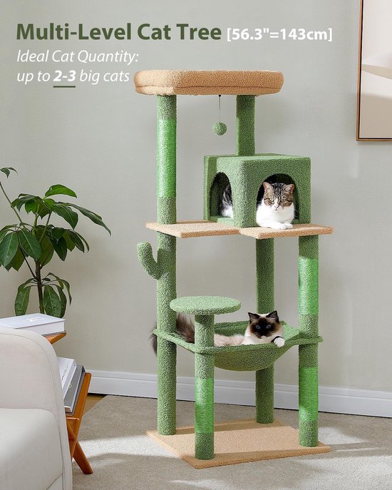 Nancy's Krabpaal - Speelhuis Voor Katten - Klimboom 148CM - Krabpalen