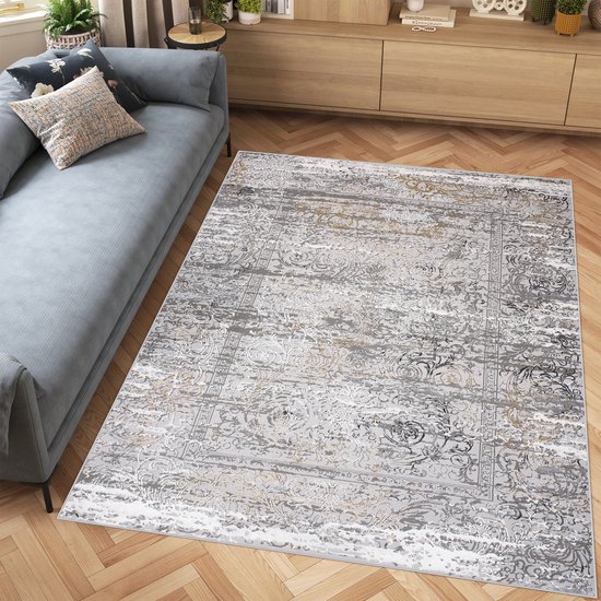 Tapiso Sky Vloerkleed Woonkamer Slaapkamer Grijs Wit Tapiso Sky Vloerkleed Woonkamer Slaapkamer Grijs Wit