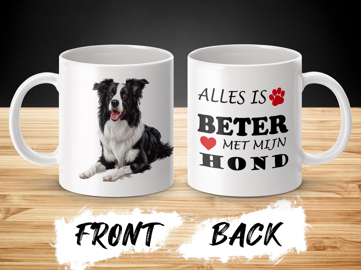 Mok Border Collie Alles is beter met mijn hond - dog - doglover