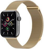 iMoshion Bandje Geschikt voor Apple Watch Bandje Series 1 / 2 / 3 / 4 / 5 / 6 / 7 / 8 / 9 / SE / Ultra (2) - 42 / 44 / 45 / 49 mm Maat M - Champagne - iMoshion Milanees magnetische band - goud