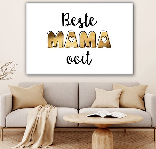 Toile Peinture Proverbes - Maman - Best mommy ever - Citations - 140x90 cm - Décoration murale