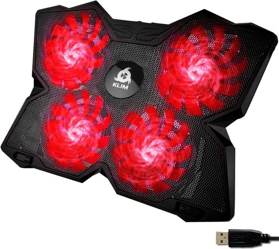 Laptop Cooler - Laptop Stand - Laptop Verhoging - Standaard - Cooling Pad - Zwart met Rood