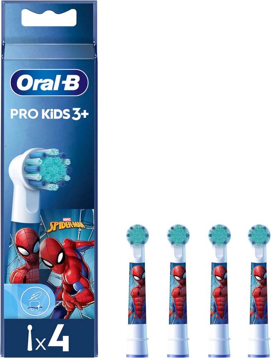 Foto: Oral b pro kids opzetborstels met spider man 4 stuks