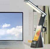Starstation Bureaulamp- Draadloze oplader - Leeslamp - Bedlamp - Lamp met klok - Compatible with Iphone