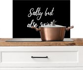 Spatscherm keuken 60x40 cm - Kookplaat achterwand Quotes - Kruiden - Salty but also sweet - Spreuken - Koken - Muurbeschermer - Spatwand fornuis - Hoogwaardig aluminium