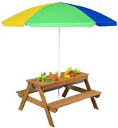 Gratyfied - Tuinset kinderen - Picknicktafel kinderen - Tuinstoel kinderen - Tuintafel kinderen - Kindertafel buiten - 86 x 93 x 49,5 cm - 8 kg - Geel