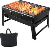 Opvouwbare BBQ - BBQ Pan - Opvouwbare Barbecue - Barbecue Pan - RVS - Zwart - 27 x 38 x 20cm - Zomer
