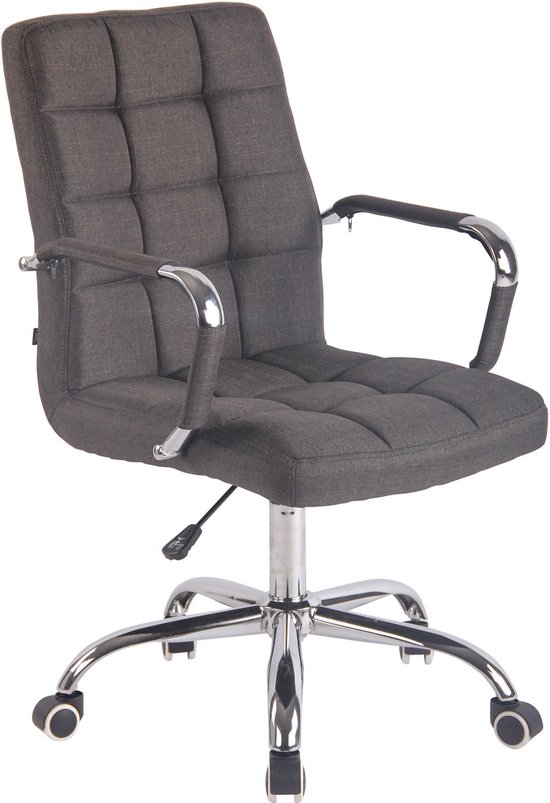 In And OutdoorMatch Bureaustoel Judith - Grijs - Stof - Hoge kwaliteit bekleding - Comfortabele bureaustoel - Klassieke uitstraling