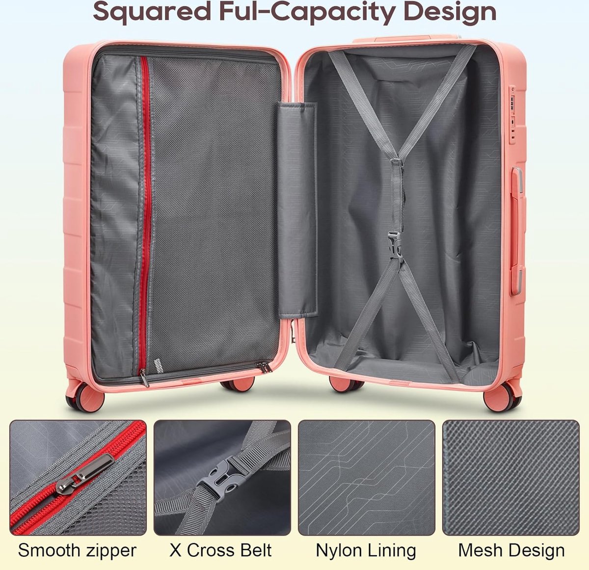 Imiomo Valises 3 Pièces - Set Bagage Rigide Roulettes 360° - Serrure TSA
