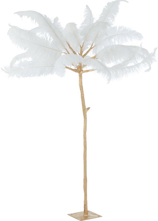 J-Line Arbre Plumes Acier Or/Blanc Large
