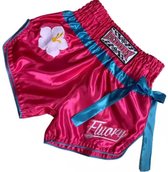 Fluory Kickboks Muay Thai Broekje Roze Blauw MTSF85 maat XXL