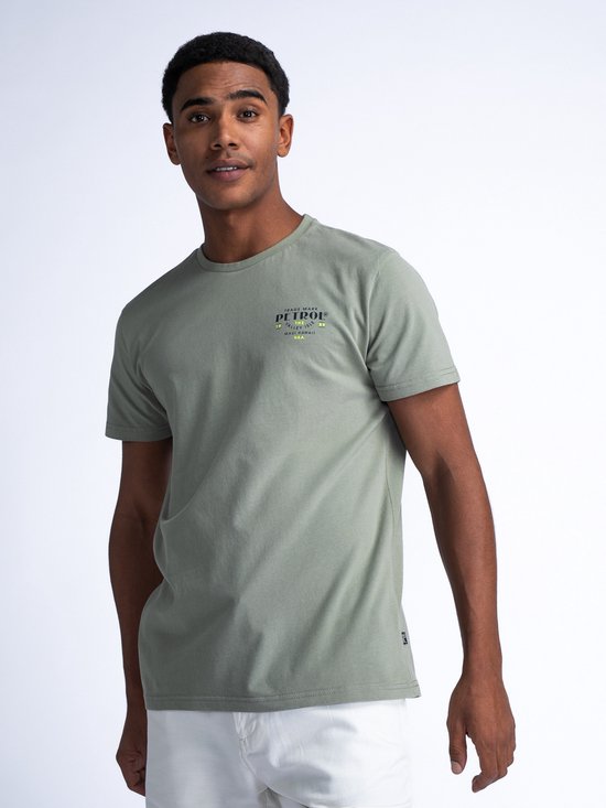Petrol Industries - Heren Backprint T-shirt Seagrove - Groen - Maat M