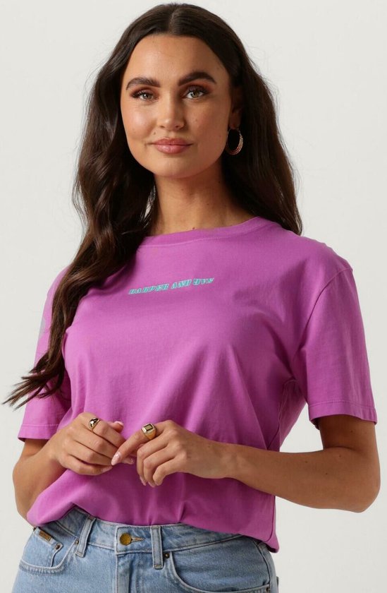 Harper & Yve Islandvibe-ss Tops & T-shirts Dames - Shirt - Paars - Maat S