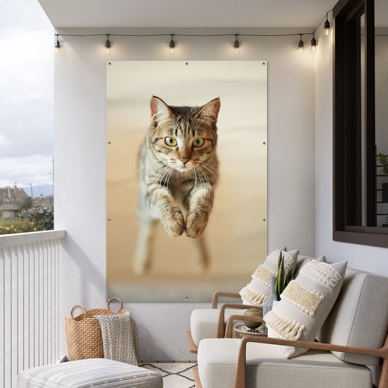 Décoration murale Chat sautant dans les airs - 120x180 cm - Affiche jardin
